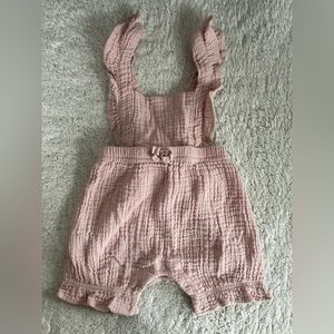 EMILY & OLIVER | Pink Ruffled Romper